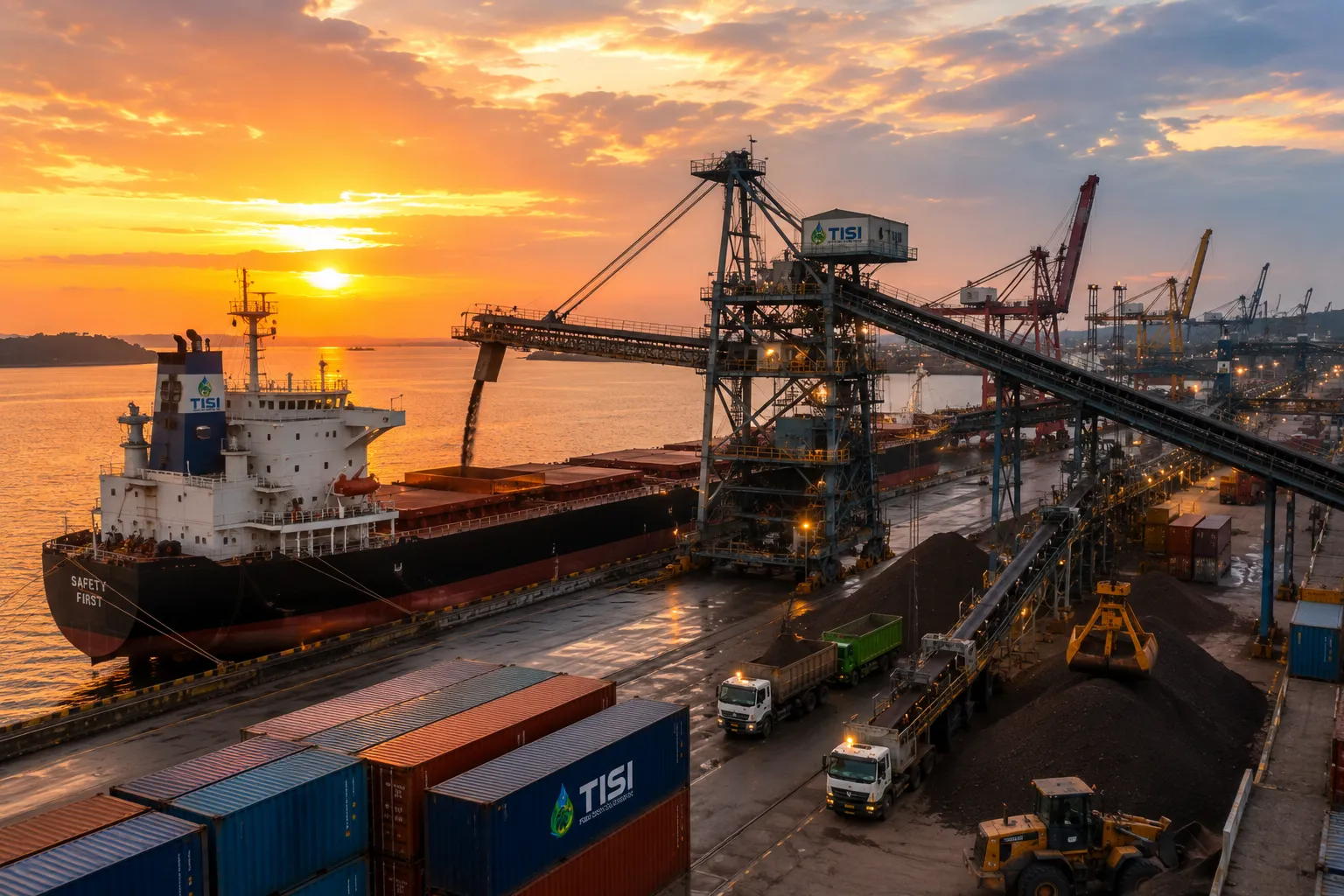 TISI personnel supervising container inspection and export loading operations